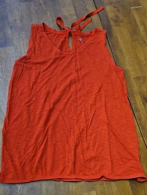 Loft Sleeveless Tie-Back Tank Top - Red/XS